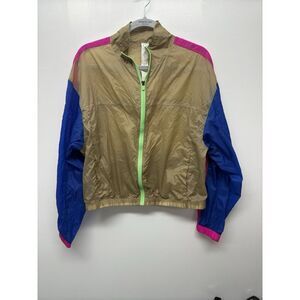 Fabletics Payton Woven Light Weight‎ Zip Jacket Color Block Athletic Large #38